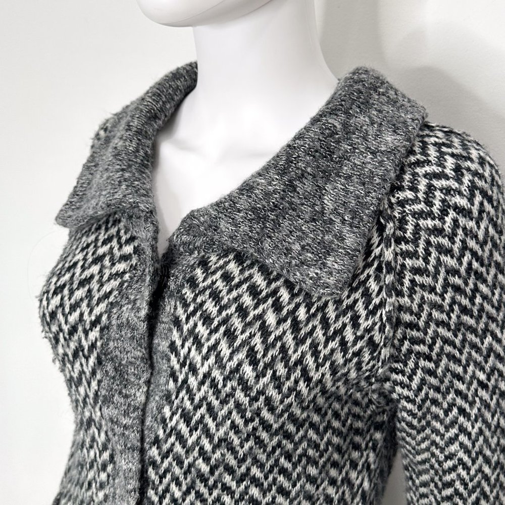 Joe’s Jeans Mohair Blend Herringbone Knit Snap Button Front Cardigan Sweater - Picture 3 of 17